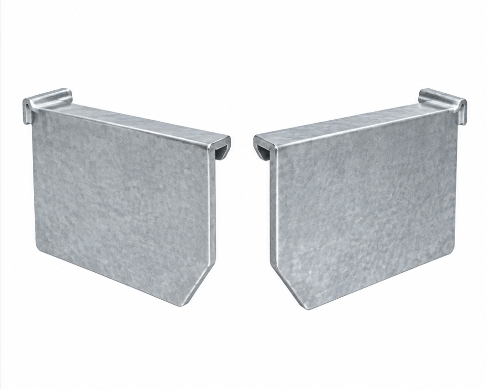 Stop ends (pair) Low Front Quad Gutter