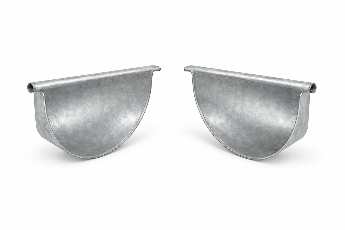 Stop ends (pair) 150 Half Round Gutter